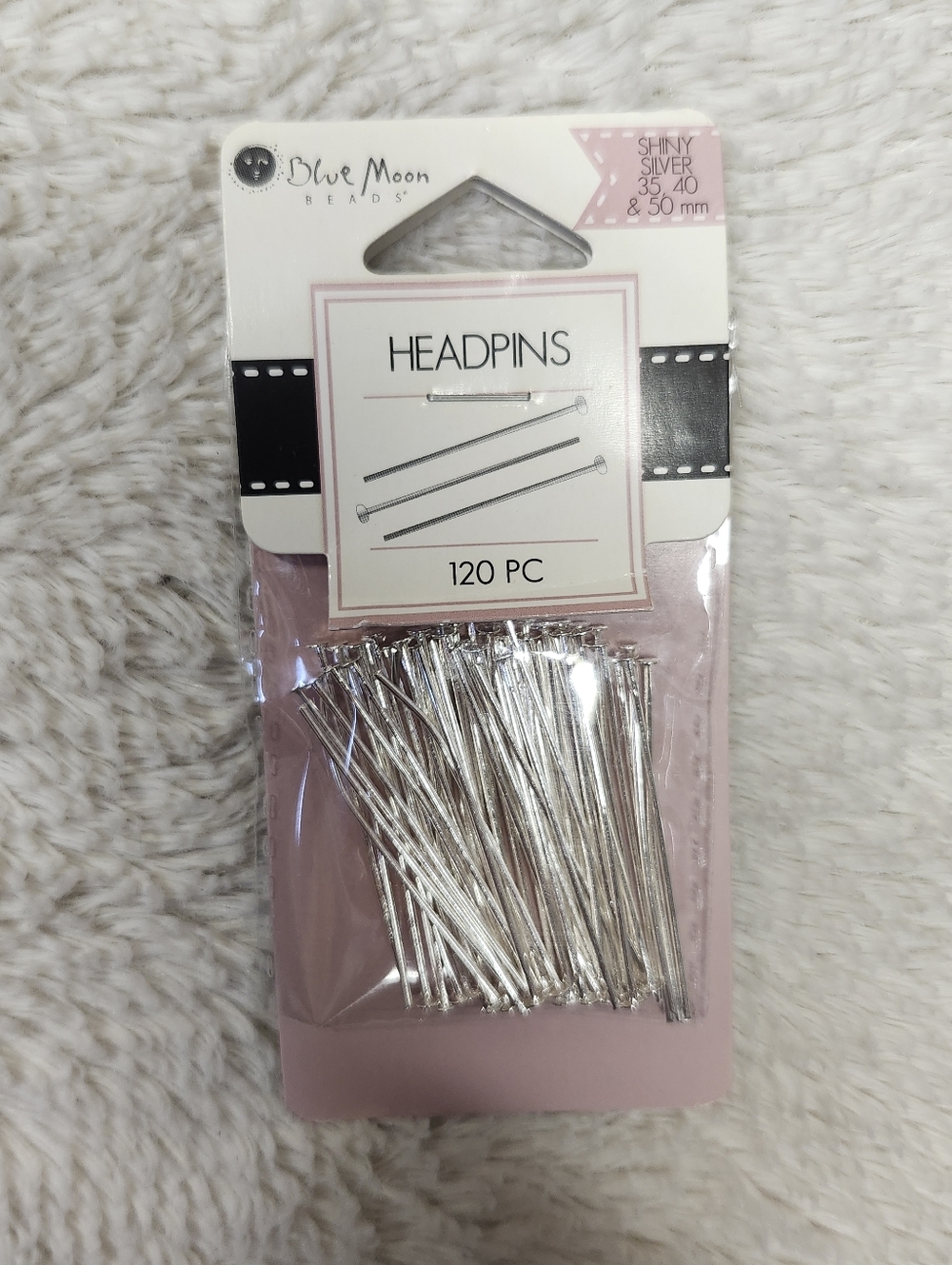 • New Blue Moon Beads 120 Piece Headpins Sliver Color